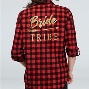 4/$10 ⚡️ Flannel Buffalo Plaid Bride Tribe Button Shirt